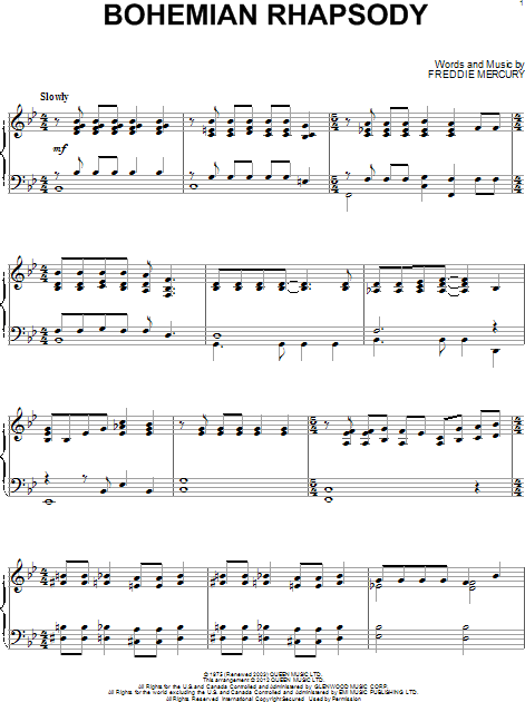 Bohemian Rhapsody Piano Solo Pdf